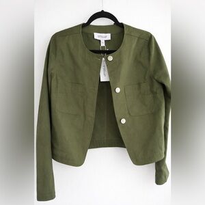 NWT Derek Lam 10 Crosby Tinna Olive Cropped Jacket| Designer Utility Chic Blazer